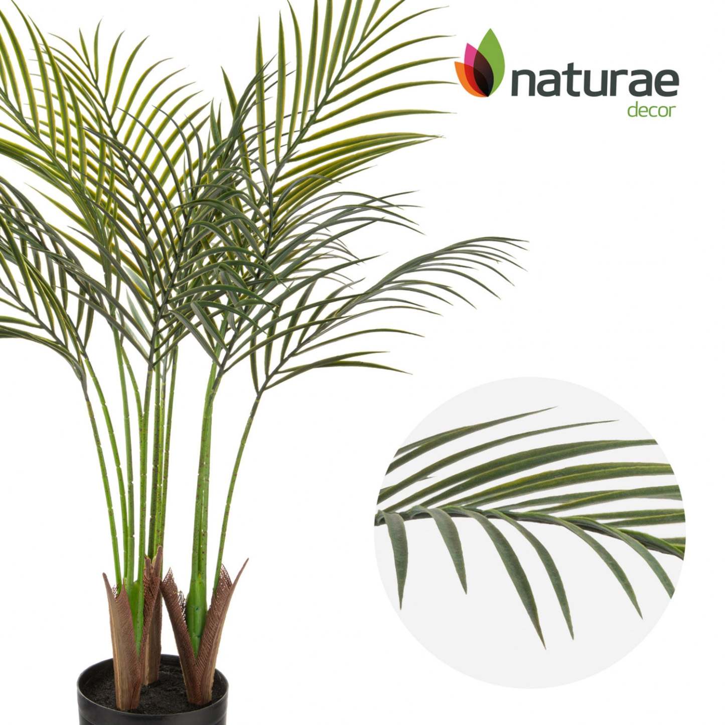 Palmier Areca artificiel 35 intérieur et extérieur en pot noir | Palmier areca artificiel de 35 po pour l'intérieur et l'extérieur en pot noir | D10HSOQB