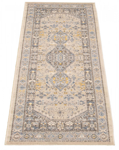 Tapis Sabra Bleu - 2'7 x 8'0|Carpette Sabra bleu - 2 pi 7 pox 8 pi 0 po| D28Q7IQY