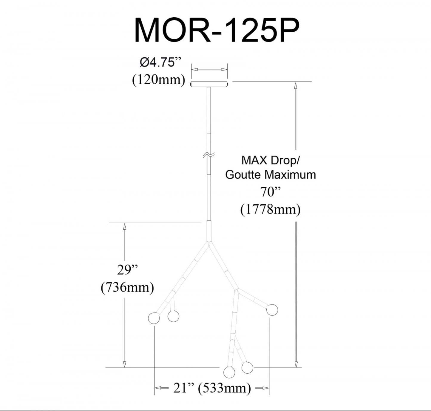 Dainolite Morgan 5 Light Pendant Aged Brass Finish Lamp|Luminaire suspendu Morgan de Dainolite avec fini laiton vieilli et 5 ampoules