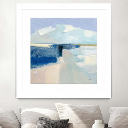Œuvre d'art murale encadrée blanche et mate « Sand And Sky » 36 x 36