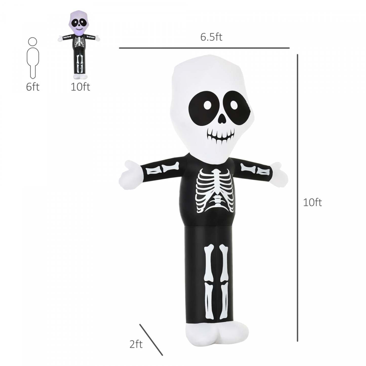 Homcom 10ft Faucille Fantôme Gonflable Halloween Décoration|Homcom Gonflable Faucille Fantôme