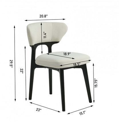 Susie Chaises De Salle À Manger En Bois, Lot De 2, Chaises Latérales Tapissées En Tissu Avec Pieds En Bois, Beige