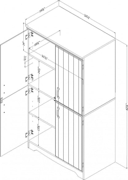 Farnel Armoire de rangement à 4 portes - Blanc pur | Farnel Armoire de rangement avec 4 portes - Blanc solide | D83G1YOD
