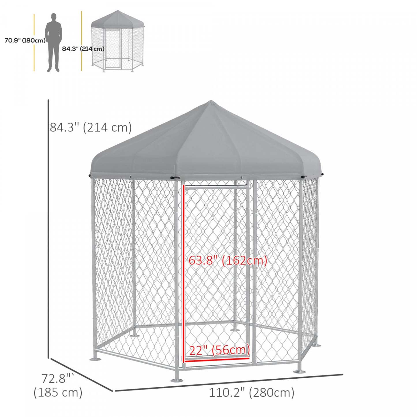 Pawhut Niche D'extérieur Pour Chien Avec Housse Impermeable Et Résistante Aux Uv Pour Chiens De Taille Moyenne Et Grande