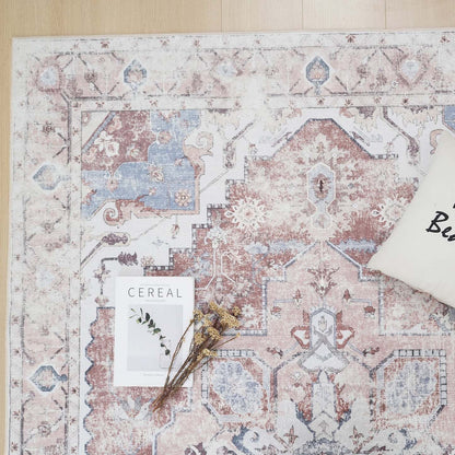 Tapis rustique lavable et antidérapant à poils courts Aqua 8'x10' | Tapis Rustique Lavable Et Antidérapant À Poils Ras 8'x10'