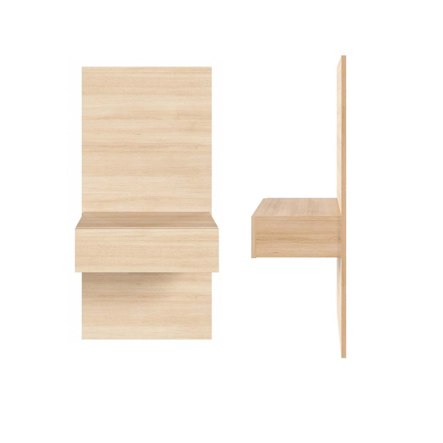 Nordika Milano Floating Nightstand Extension Panel Set Of 2 - Natural Blonde Oak|Ensemble 2 panneaux d'extension pour table de nuit flottante Milano Nordika - chêne blond naturel