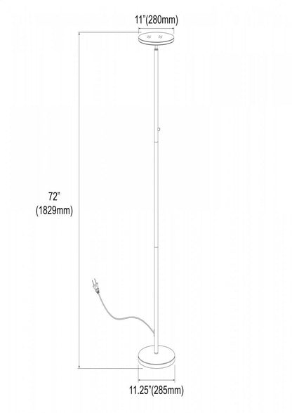 Dainolite LED Torchier Lampadaire Satin Nickel Finish|Lampe à pied torchère de Dainolite avec fini nickel satiné et ampoule à DEL