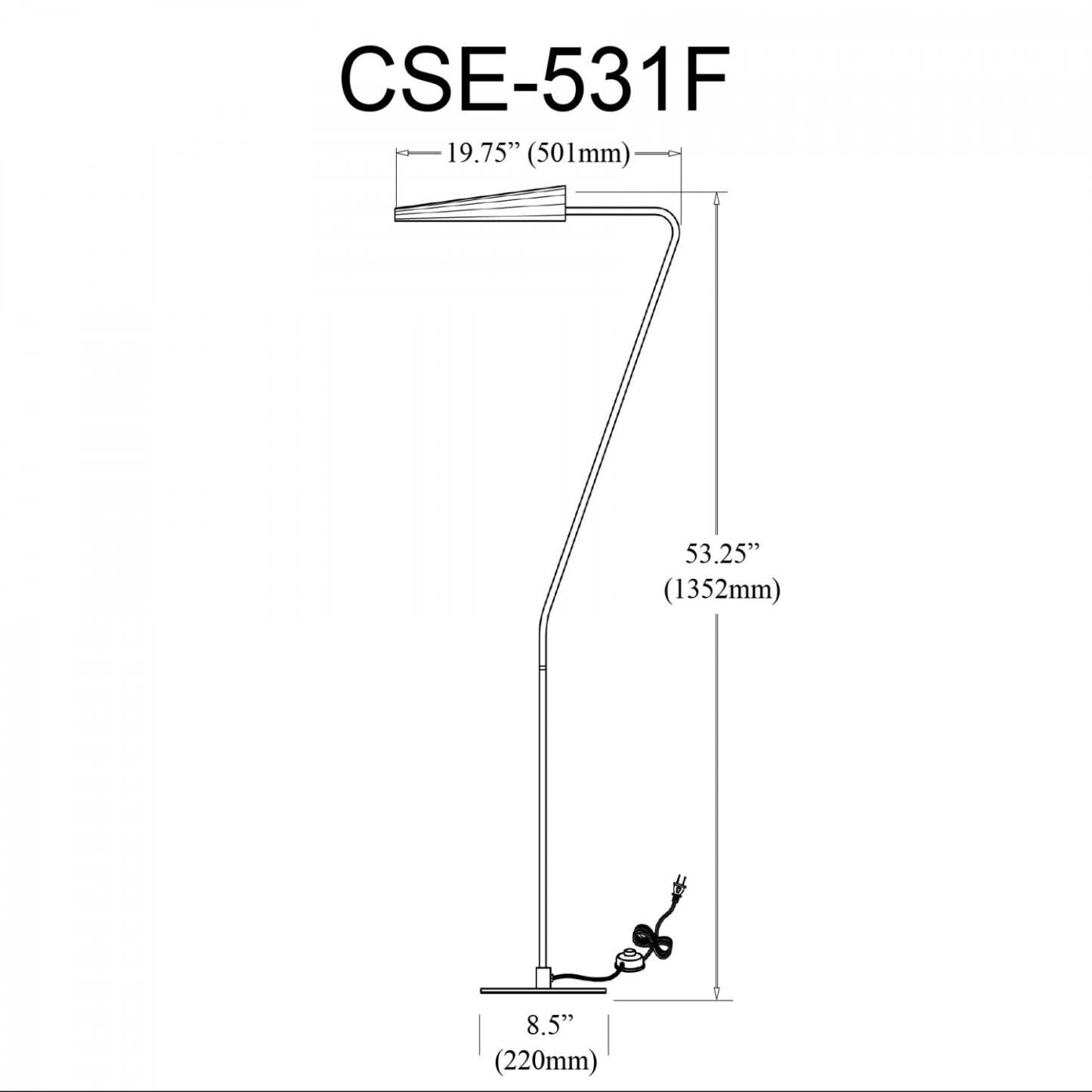 Dainolite Cassie 1 Light Lampadaire Incandescent Aged Brass Matte Black|Lampe à pied Cassie de Dainolite avec fini laiton vieilli et noir mat et 1 ampoule incandescente