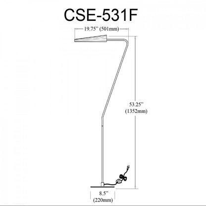 Dainolite Cassie 1 Light Lampadaire Incandescent Aged Brass Matte Black|Lampe à pied Cassie de Dainolite avec fini laiton vieilli et noir mat et 1 ampoule incandescente