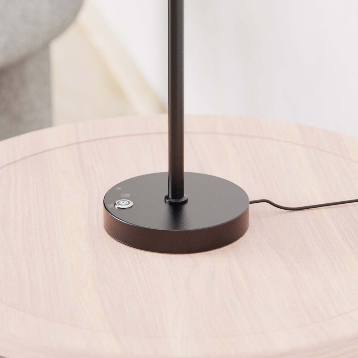 18 Lampe de table LED design coudée noir mat | Lampe de table à DEL de 18 po noir mat de conception inclinée