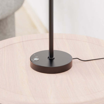 18 Lampe de table LED design coudée noir mat | Lampe de table à DEL de 18 po noir mat de conception inclinée