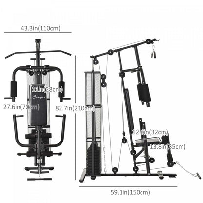 Soozier Station De Musculation, Équipement de Gym Multifonction Avec Pile de Poids de 100lbs Pour Tirage Latéral|Soozier Station De Musculation Entrainement Complet Système Musculation Exercice Station d'Entraînement
