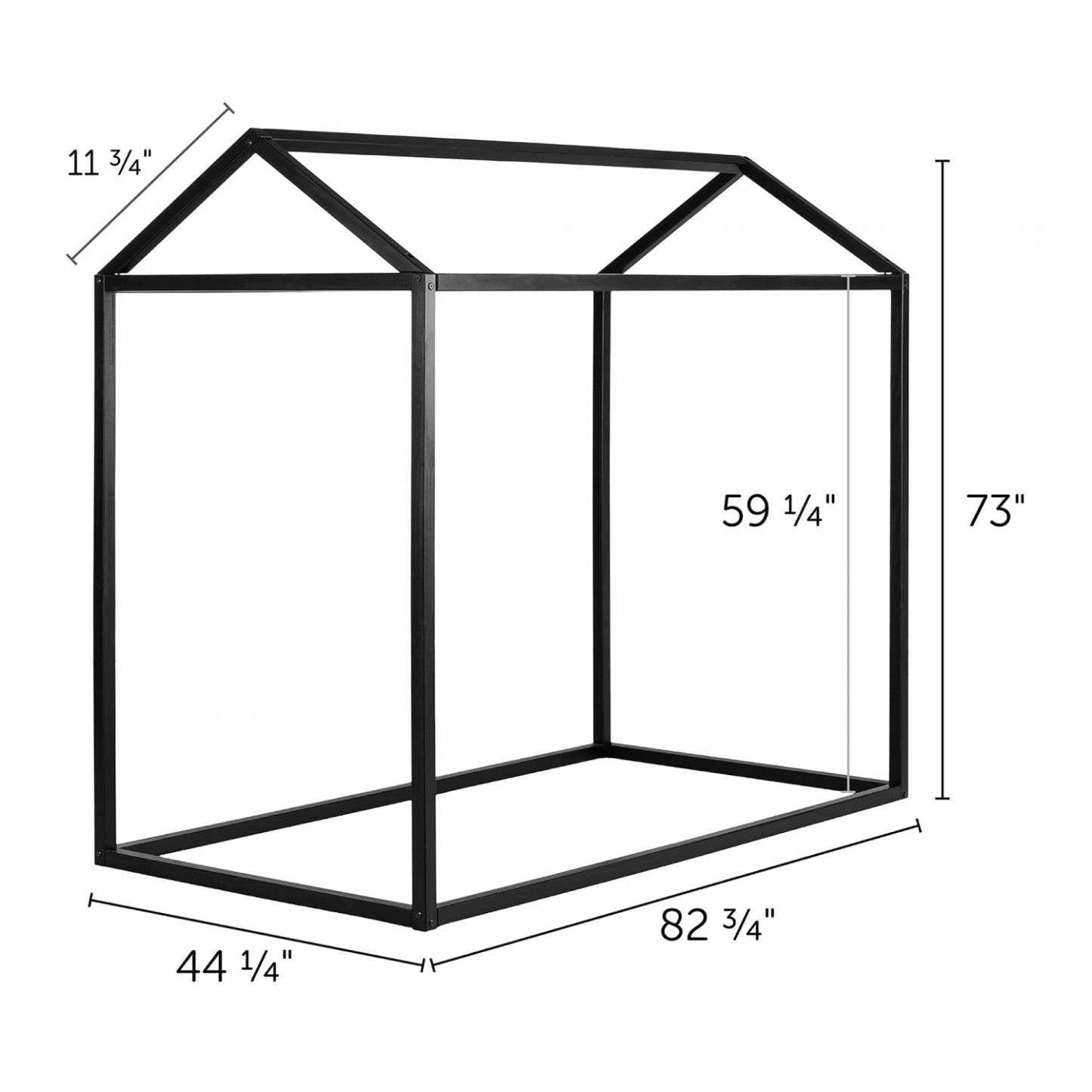 Lit maison simple Sweedi - Noir mat | Sweedi Maison de Lit Simple - Noir mat | D83GELJN