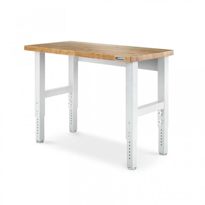 Établi en bois franc à hauteur réglable Gladiator de 4' - Blanc martelé|Établi de 4 pi à hauteur réglable en bois franc de Gladiator - blanc martelé