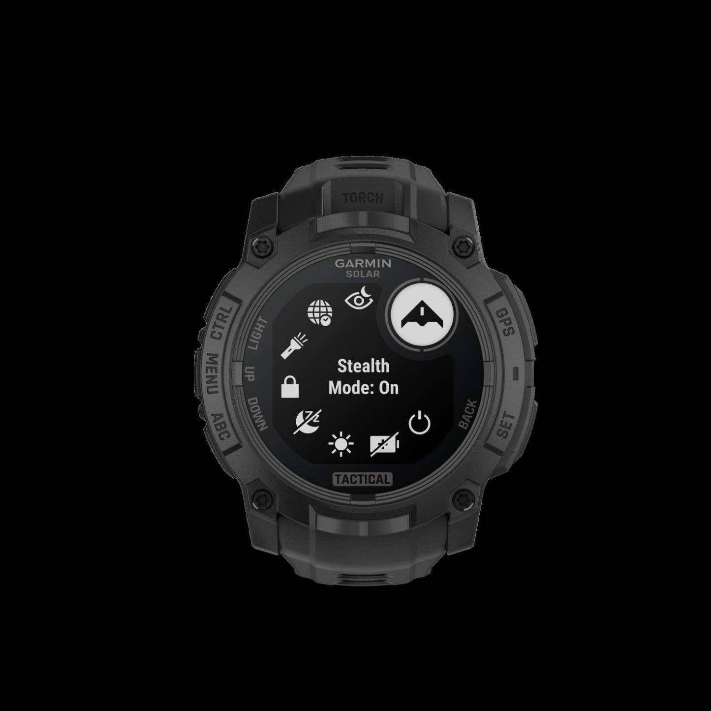 Garmin Instinct 3 50mm - Solaire Tactique, Noir, Gps, Lampe de Poche Led, Mil-std-810, Batterie Illimitée