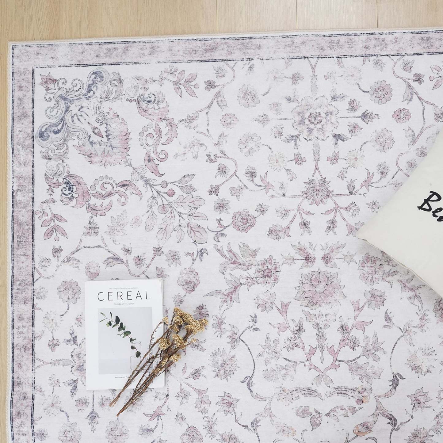 Aqua Primavera Tapis Lavable Et Antidérapant À Poils Ras 5'x7' | Tapis lavable antidérapant à poils courts Aqua Primavera 5'x7'