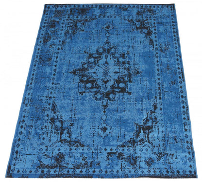 Tapis Chenta Bleu 6'7 x 9'6|Carpette Chenta bleue 6 pi 7 po x 9 pi 6 po|D86FO0EW