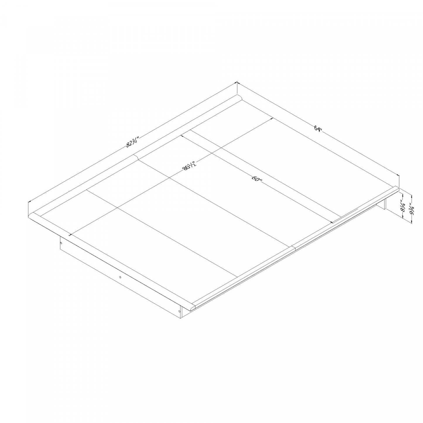 Lit plateforme Step One avec moulures - Noir pur | Lit plateforme Step One - Noir uni