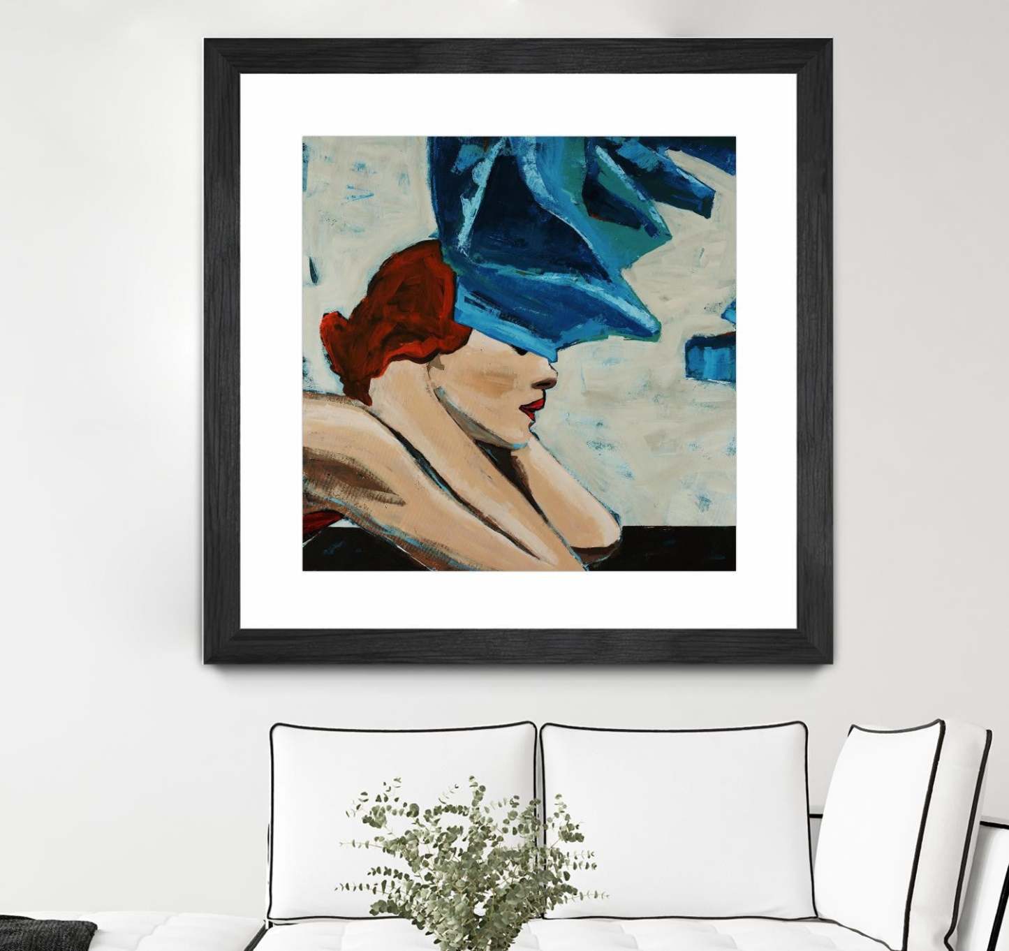 Œuvre murale encadrée noire et mate « On The Rocks » 36 x 36