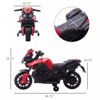 Aosom Enfants Moto Électrique à Pédales, Moto Tout-Terrain Électrique Alimentée par Batterie 6v avec Roues de Formation, Gif|Aosom Enfants Moto Électrique Ride-on Jouet Alimenté par Batterie Rechargeable 6v Klaxon Phare