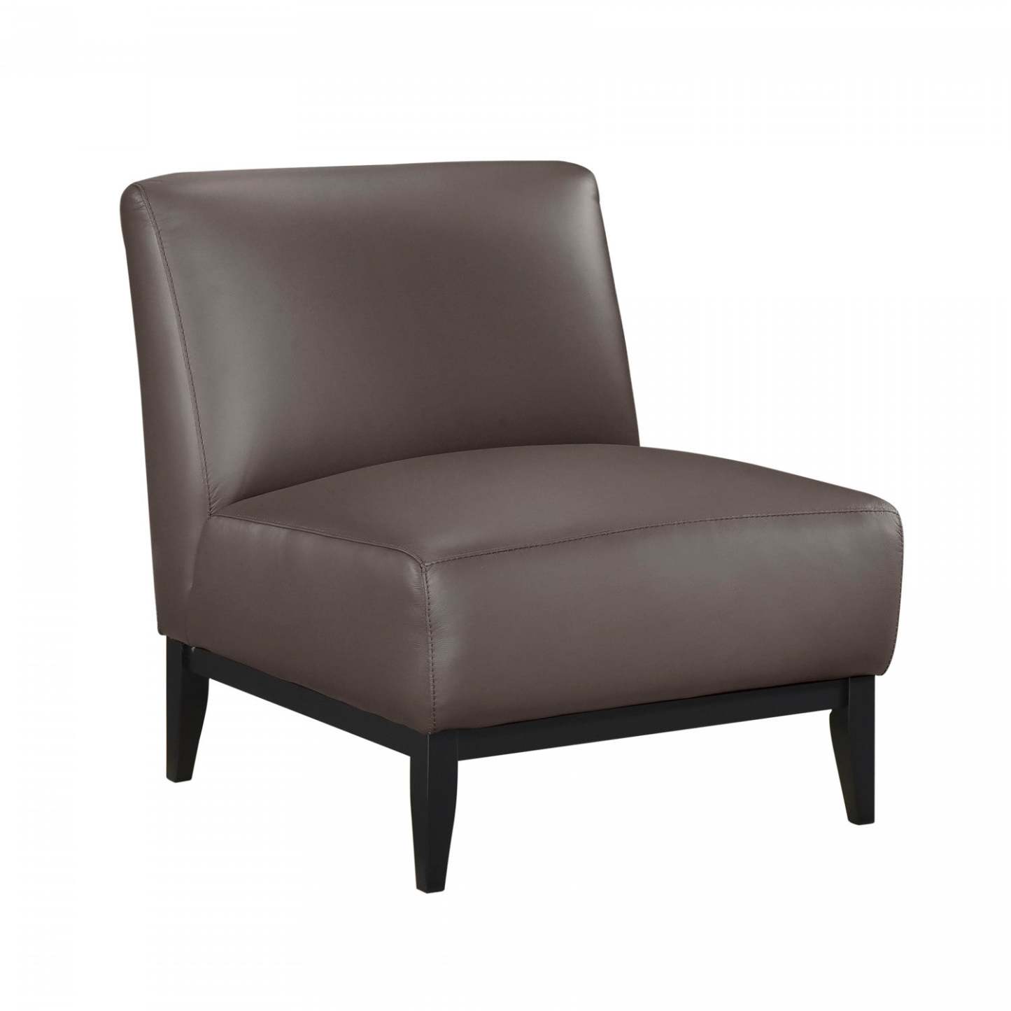 Chaise d'appoint Murdock en cuir marron foncé | Fauteuil D'appoint Murdock En Cuir Marron