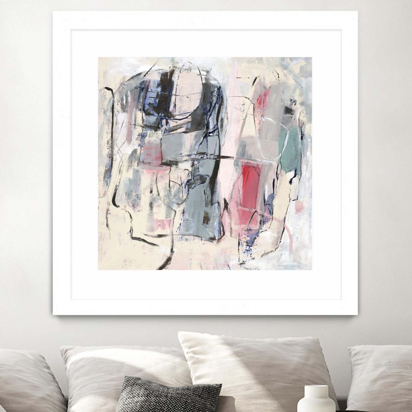 Œuvre d'art murale imprimée blanche et mate « Moniteur de palpitations » 30 x 30