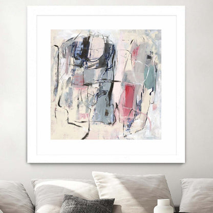 Moniteur de palpitations Matted and Framed White 36x36 Wall Art|Œuvre d'art murale encadrée blanche et mate « Moniteur de palpitations » 36 x 36