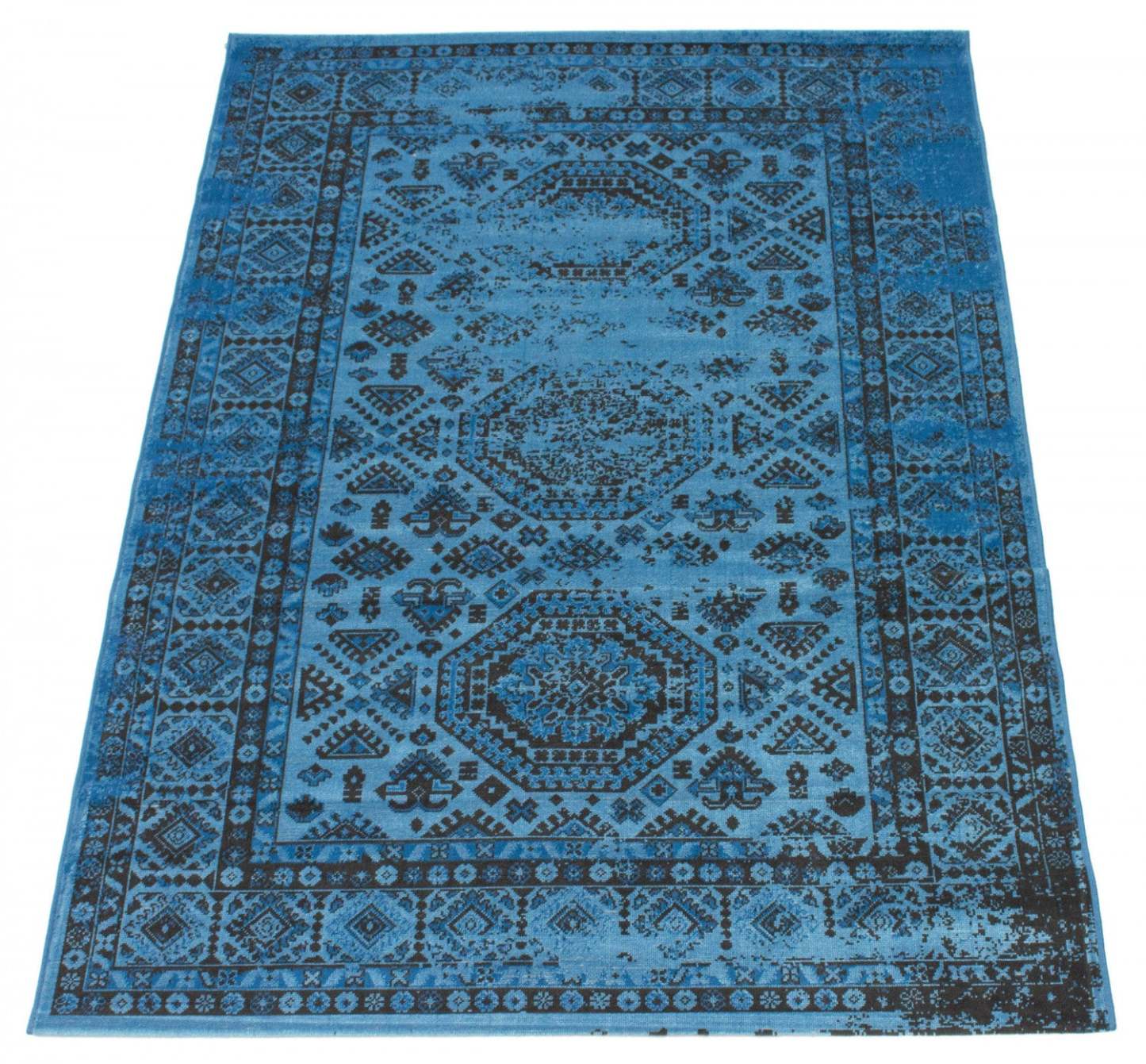 Tapis Jedda Bleu 5'3 x 7'7|Carpette Jedda bleue 5 pi 3 po x 7 pi 7 po|D86FX8AE