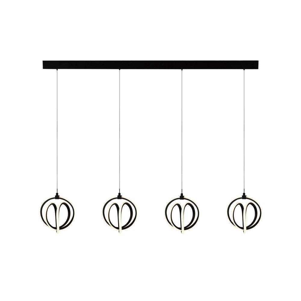 Lustre Rose 4 Lumières LED Noir|Lustre Rose noir à 4 ampoules à DEL|D06HHJJJ