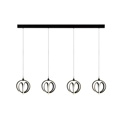 Lustre Rose 4 Lumières LED Noir|Lustre Rose noir à 4 ampoules à DEL|D06HHJJJ