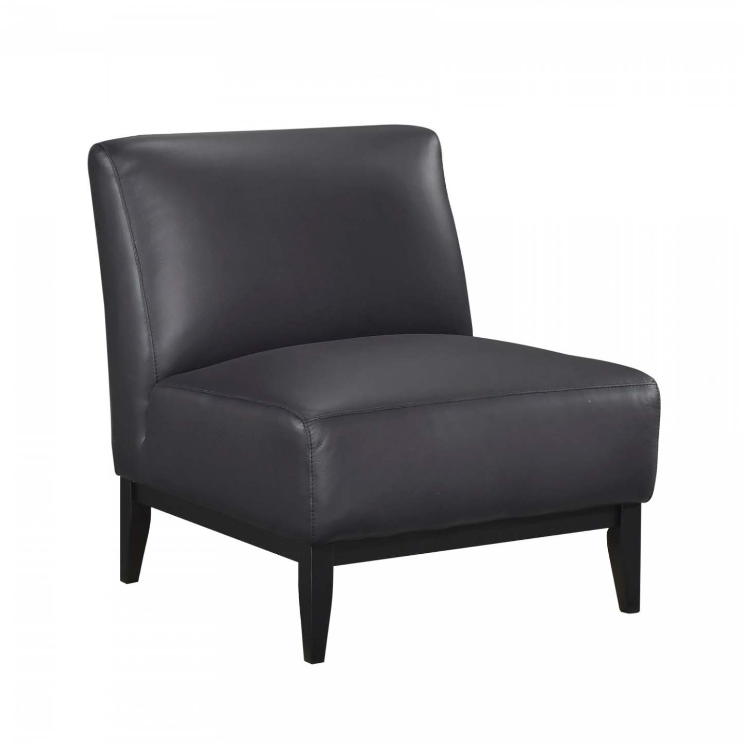 Chaise d'appoint Murdock en cuir noir | Fauteuil D'appoint Murdock En Cuir Noir