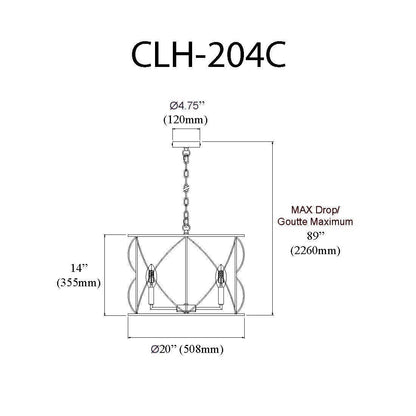 Dainolite Calah 4 Light Chandelier Incandescent Matte Black Lamp|Lustre Calah de Dainolite avec fini noir mat et 4 ampoules incandescentes