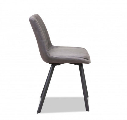 Chaise de salle à manger Kerri, simili cuir anthracite (ensemble de 2) | Chaise De Salle À Manger Kerri En Similicuir Charbon (ensemble De 2)