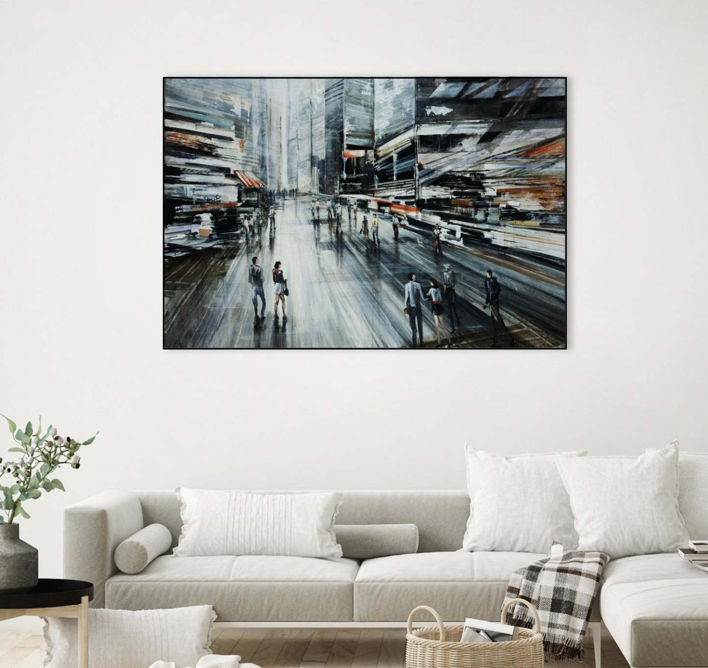 Rush Canvas Framed Black 36x24 Wall Art|Œuvre d'art murale sur toile encadrée noire « Rush » 36 x 24