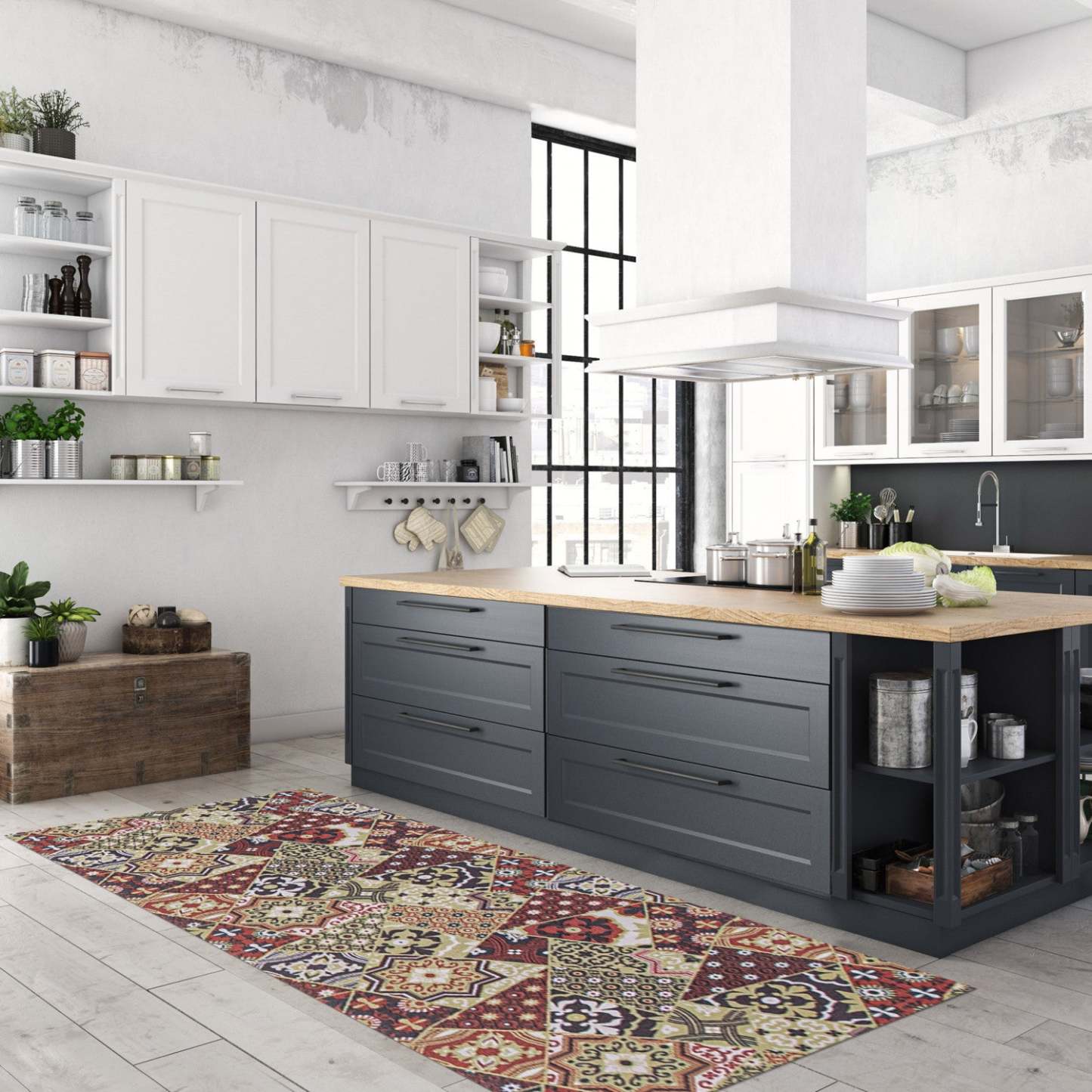 Bellezza Tapis d'Area Rouge-Vert - 2'2 x 6'0|Carpette Bellezza rougevert - 2 pi 2 po x 6 pi 0 po|D2GGK488