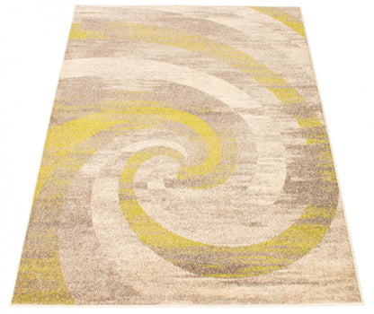 Korra ivoire / vert 6'7 x 9'6 tapis de sol | Tapis Korra ivoirevert 6 pi 7 po x 9 pi 6 po | D27VA913