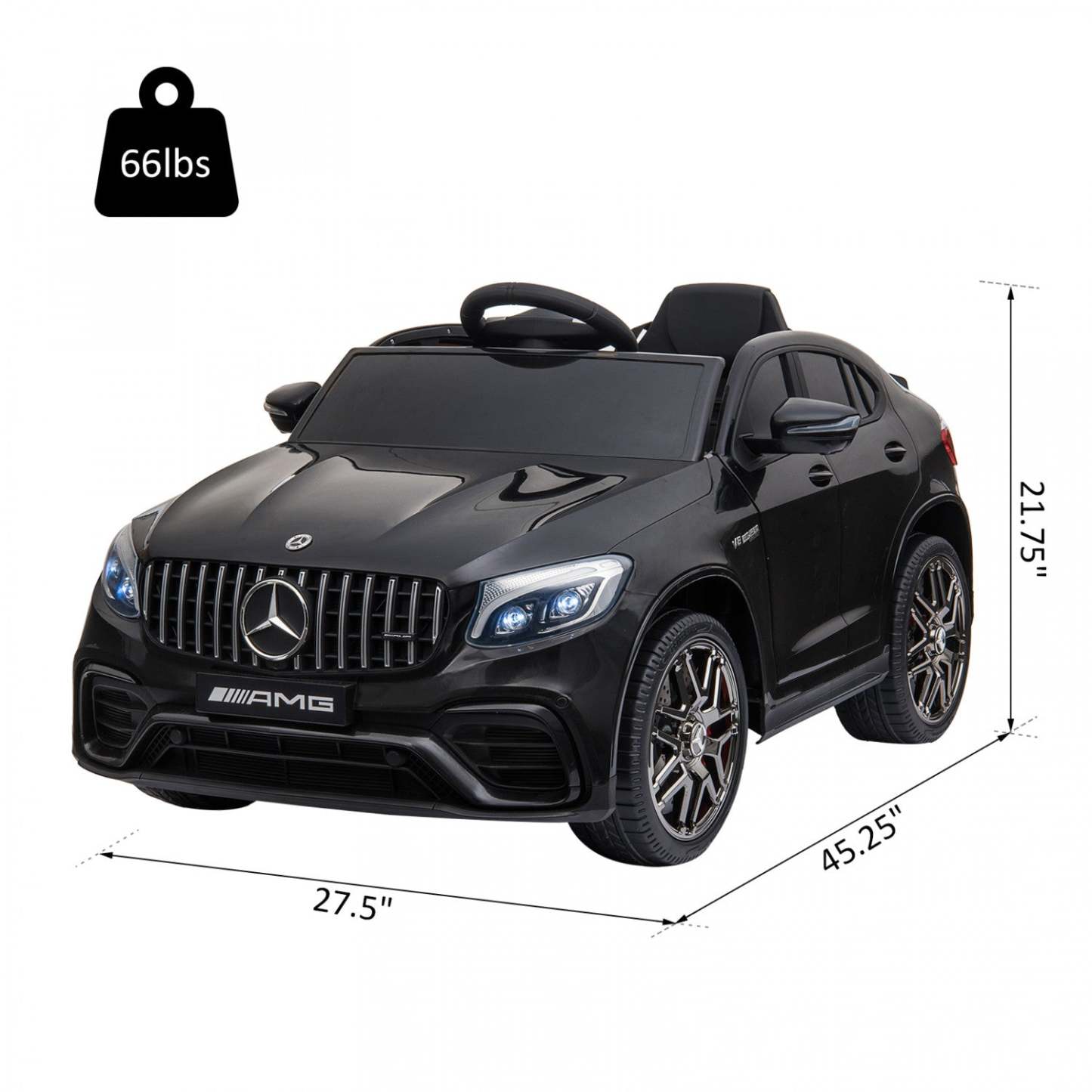 Voiture Électrique Pour Enfants Aosom Officiellement Licenciée 12v Voiture À Piles Jouet Parfait Cadeau Avec Re|Voiture Jouet Pour Enfants Aosom 12v Avec Télécommande, Coupé Mercedes Benz Amg Glc63s, 2 Vitesses,