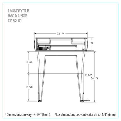 Tewel Laundry Tub Accent Cabinet - White|Armoire d'appoint Tewel avec cuve pour la buanderie - blanche