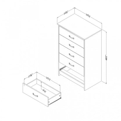 Commode à 5 tiroirs Tassio - Chêne gris | Commode Tassio 5 Tiroirs - Chêne gris | D83G3UQE