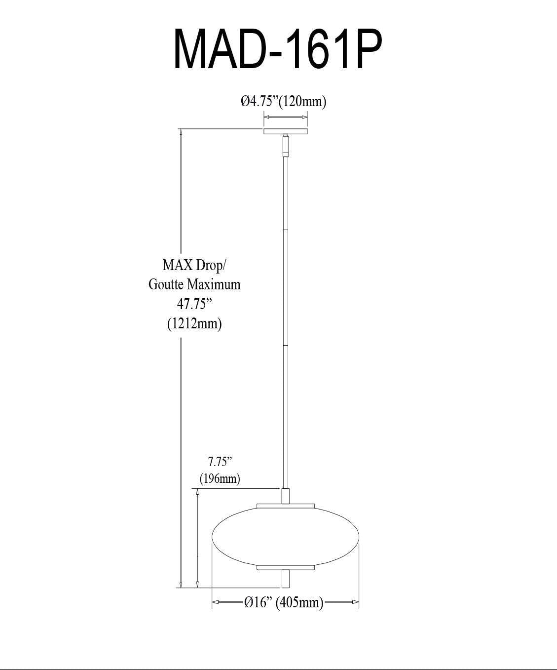 Dainolite Maddie LED Suspension 20w Matte Black Opal White Glass Lampe|Luminaire suspendu Maddie de Dainolite en verre blanc opale, avec fini noir mat et ampoule à DEL de 20 W