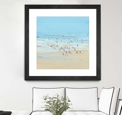 Beach Day I Matted and Framed Black 36x36 Wall Art|Œuvre d’art murale encadrée noire et mate « Beach Day I » 36 x 36
