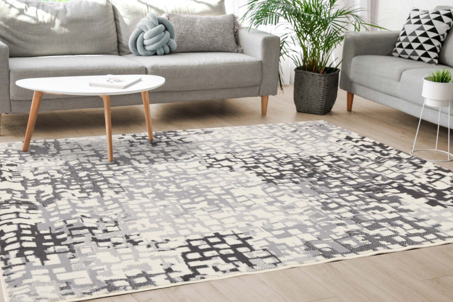 Tapis pixelisée Florence pour l'intérieur - 4 pi 7 po x 6 pi 7 po