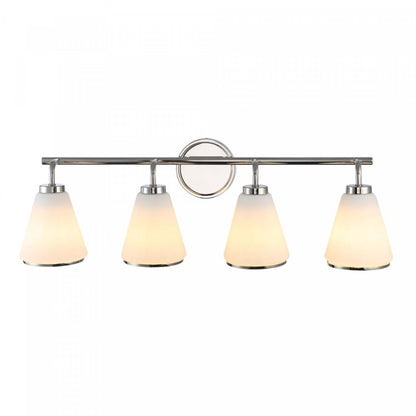 Meuble-lavabo Zoey à 4 lampes, en nickel poli |