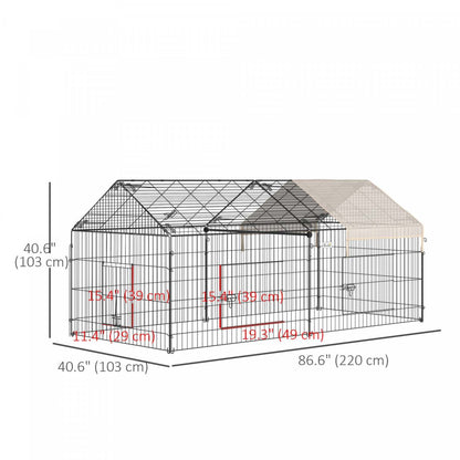 Enclos en métal Pawhut pour animaux de petite taille, beige