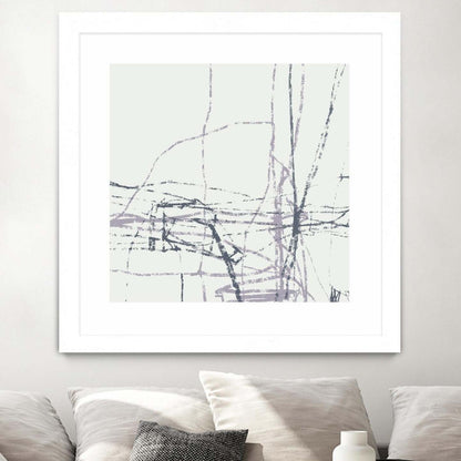 Œuvre d'art murale imprimée blanche et mate « Chalk Doodles H » 30 x 30