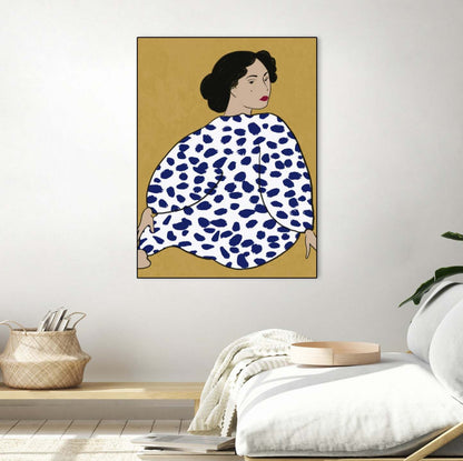 Œuvre d’art murale sur toile encadrée noire « Happy Girl » 24 x 32