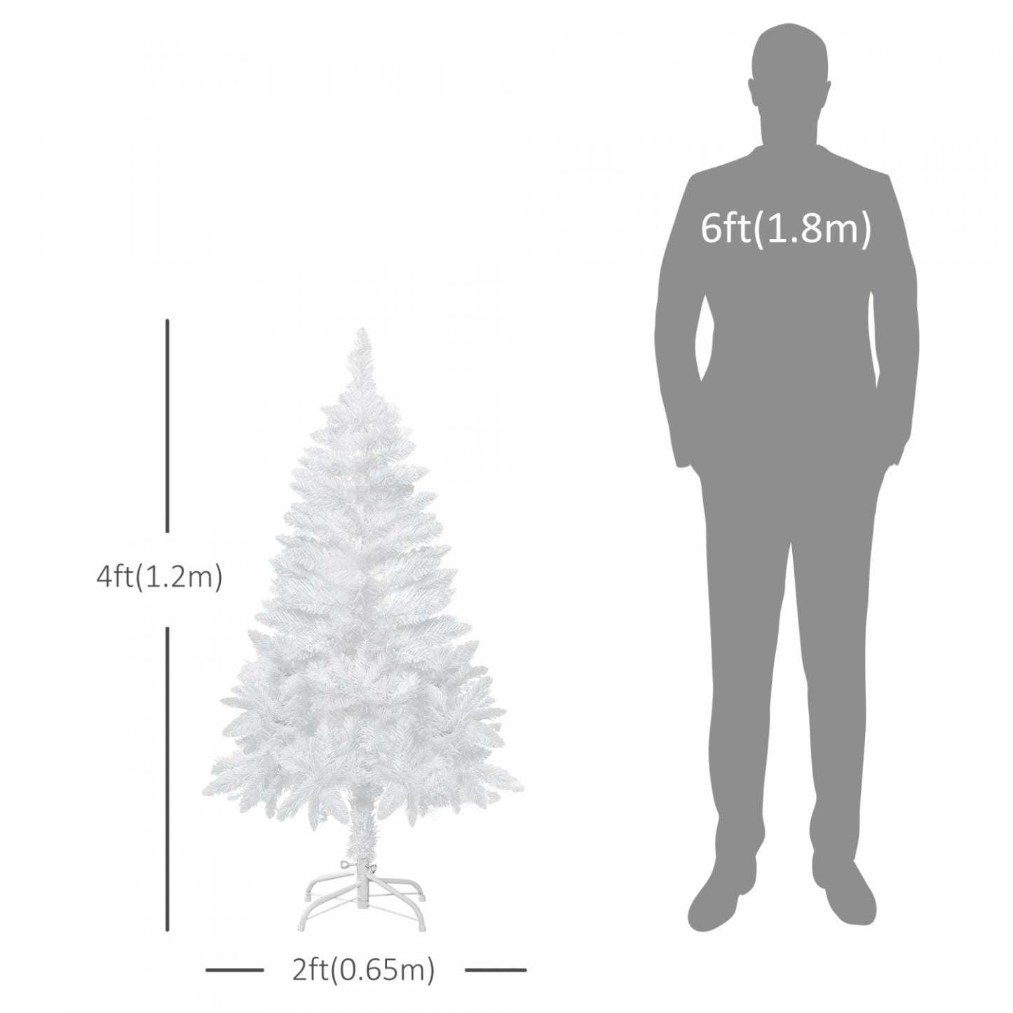 Homcom Arbre De Noël Artificiel De 4 Pieds Avec 202 Branches|Homcom Arbre De Noël Artificiel De 4 Pieds Avec 202 Branches