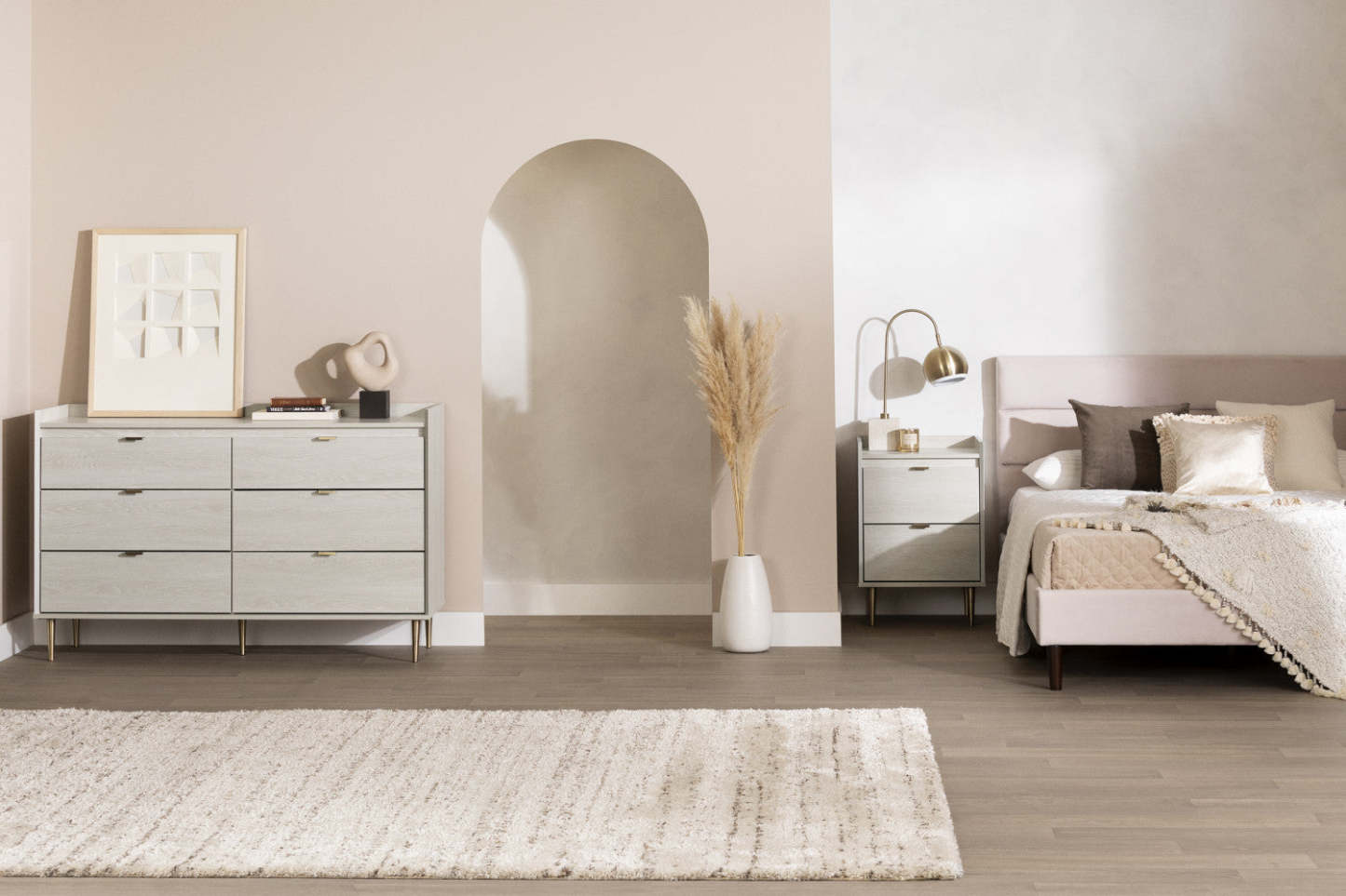 Table de nuit Hype à 2 tiroirs - Chêne d'hiver | Hype Table De Chevet 2 Tiroirs - Chêne Hivernal