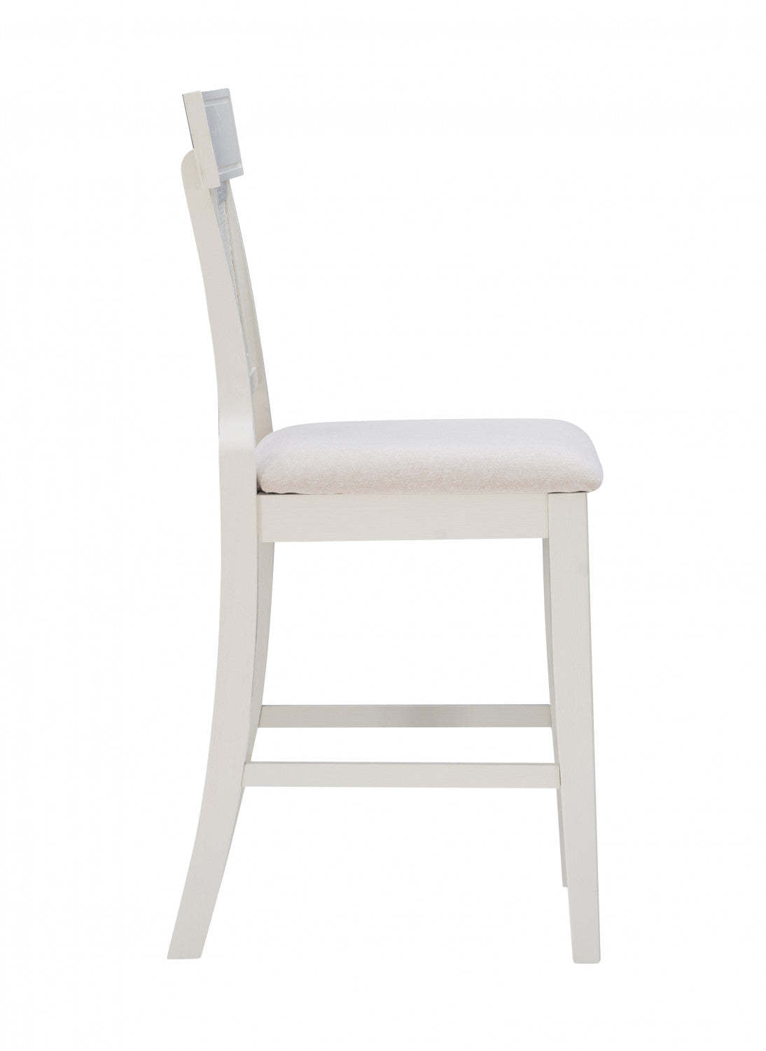 Tabouret Rylan de hauteur comptoir en tissu - blanc