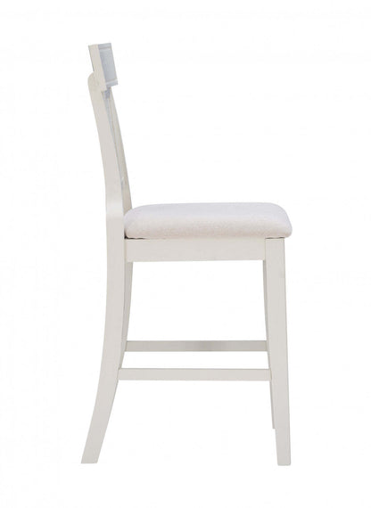 Tabouret Rylan de hauteur comptoir en tissu - blanc